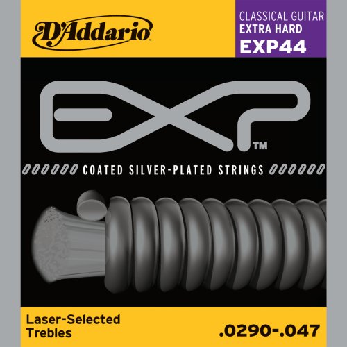 D'Addario EXP44 Coated Classical Guitar Strings, Extra Hard Tension